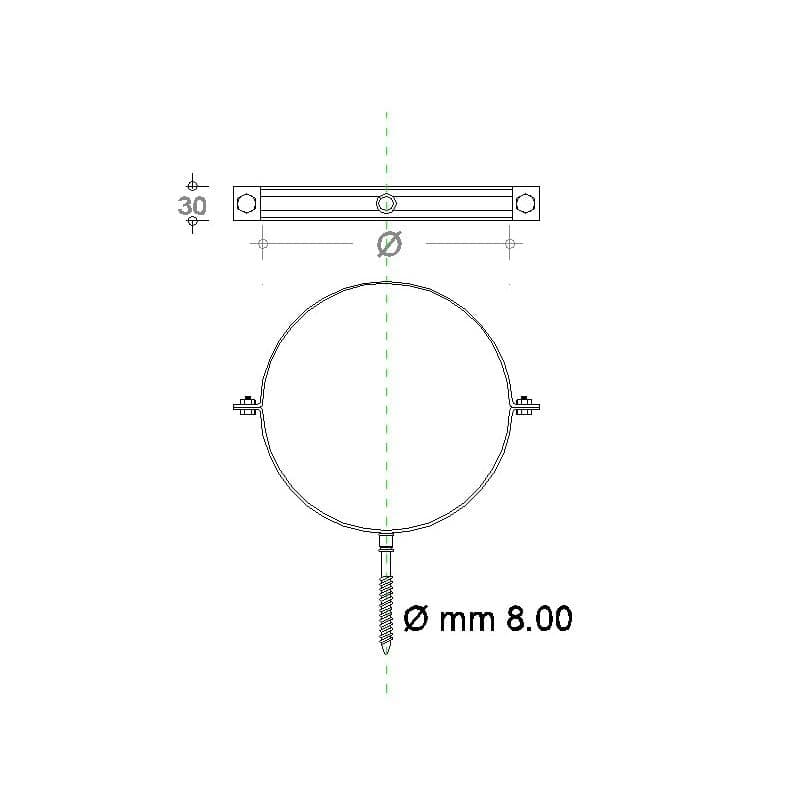 Collare fascetta murale inox 220mm spessore 8 decimi AISI 304 in Morsetti per tubi Aloiserw.com - Altomonte, commercioVirtuoso.it