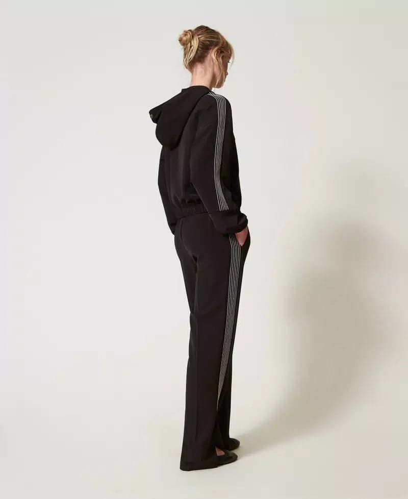 Twinset Pantalone donna in crêpe con ricamo 251TE2164 in Pantaloni Broadway Red - Barletta, commercioVirtuoso.it