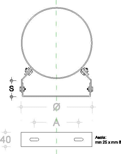 Collare in rame da 180mm pesante regolabile fascetta murale in Sigillanti per caminetto e forno Aloiserw.com - Altomonte, commercioVirtuoso.it