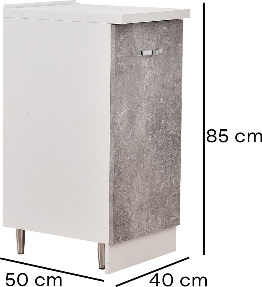 Mobile Base per Cucina Componibile Colore Grigio Cemento con 1 Anta 2 Scomparti in Moduli componibili Ecoprice.it - Avellino, commercioVirtuoso.it