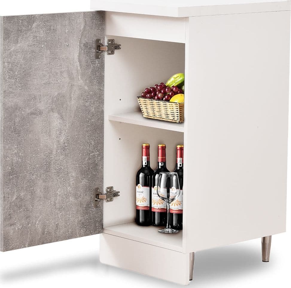 Mobile Base per Cucina Componibile Colore Grigio Cemento con 1 Anta 2 Scomparti in Moduli componibili Ecoprice.it - Avellino, commercioVirtuoso.it