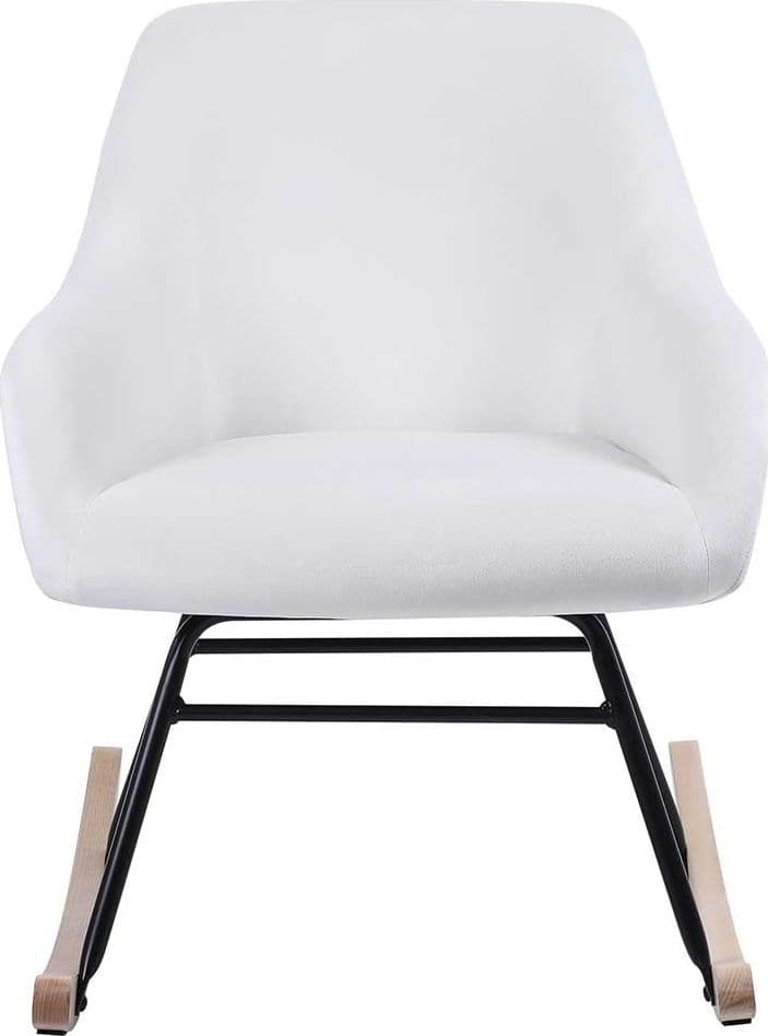 Poltrona Sedia Dondolo Relax Tessuto e Metallo Imbottita Design Moderno Crema in Sedie a dondolo Ecoprice.it - Avellino, commercioVirtuoso.it