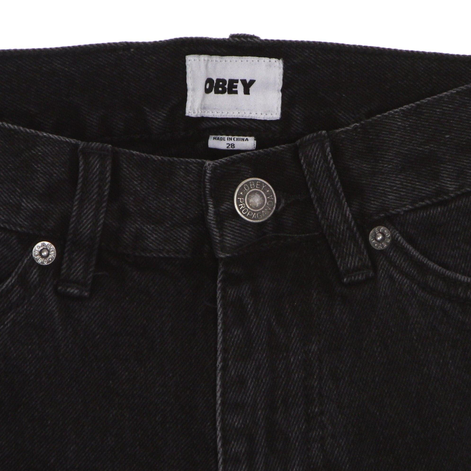 OBEY Jeans Uomo Bender Denim Pant Faded Black da uomo in Jeans Drestige - Casamassima, commercioVirtuoso.it