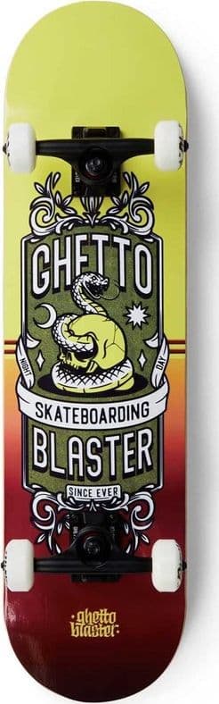 Skateboard GHETTOBLASTER SKULL  RED YEL 8.0"