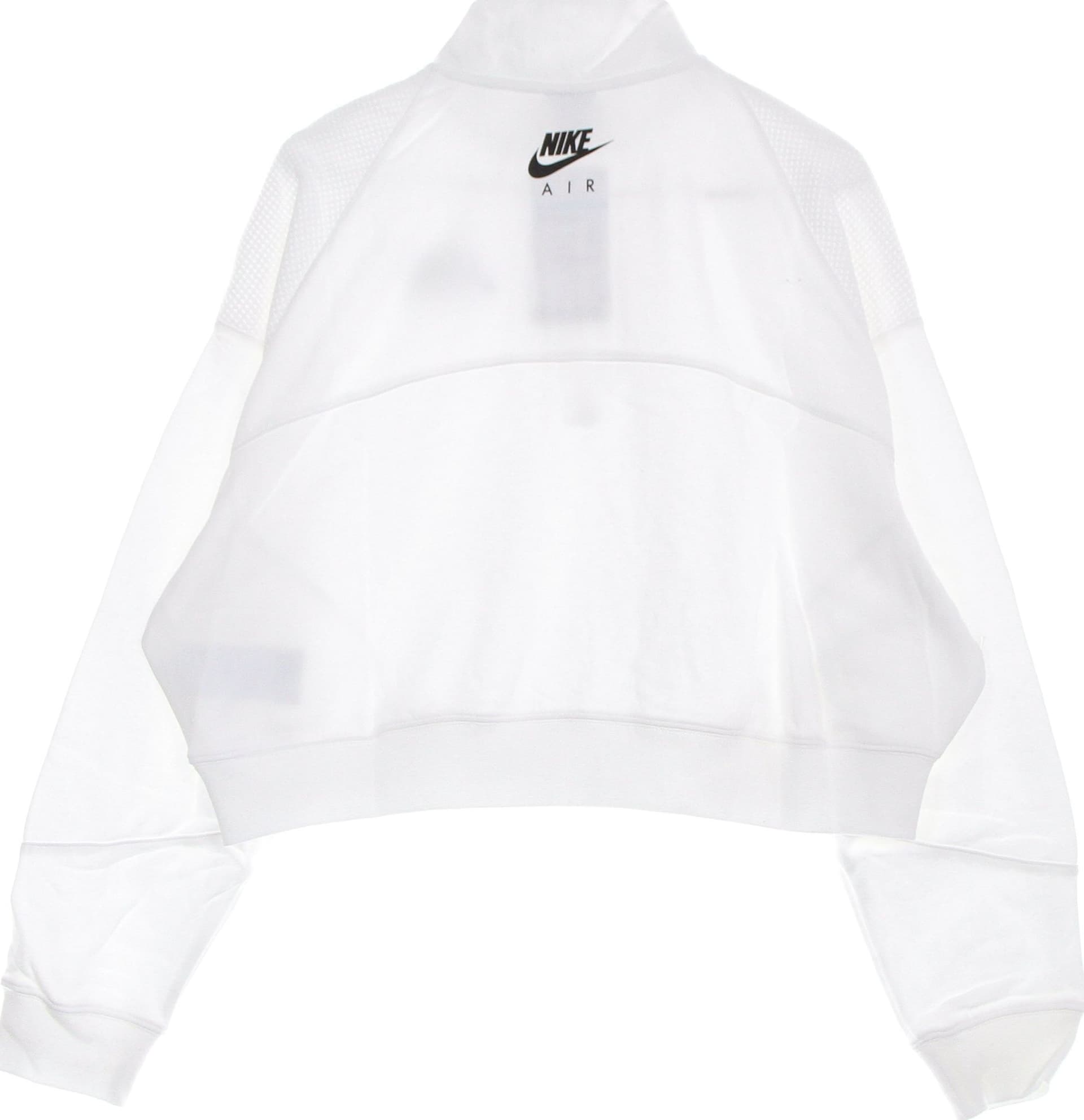 Nike Felpa Leggera Collo Alto Donna Sportswear Air 1/4- Zip Fleece Top White/white/black da donna in Felpe con cappuccio Drestige - Casamassima, commercioVirtuoso.it