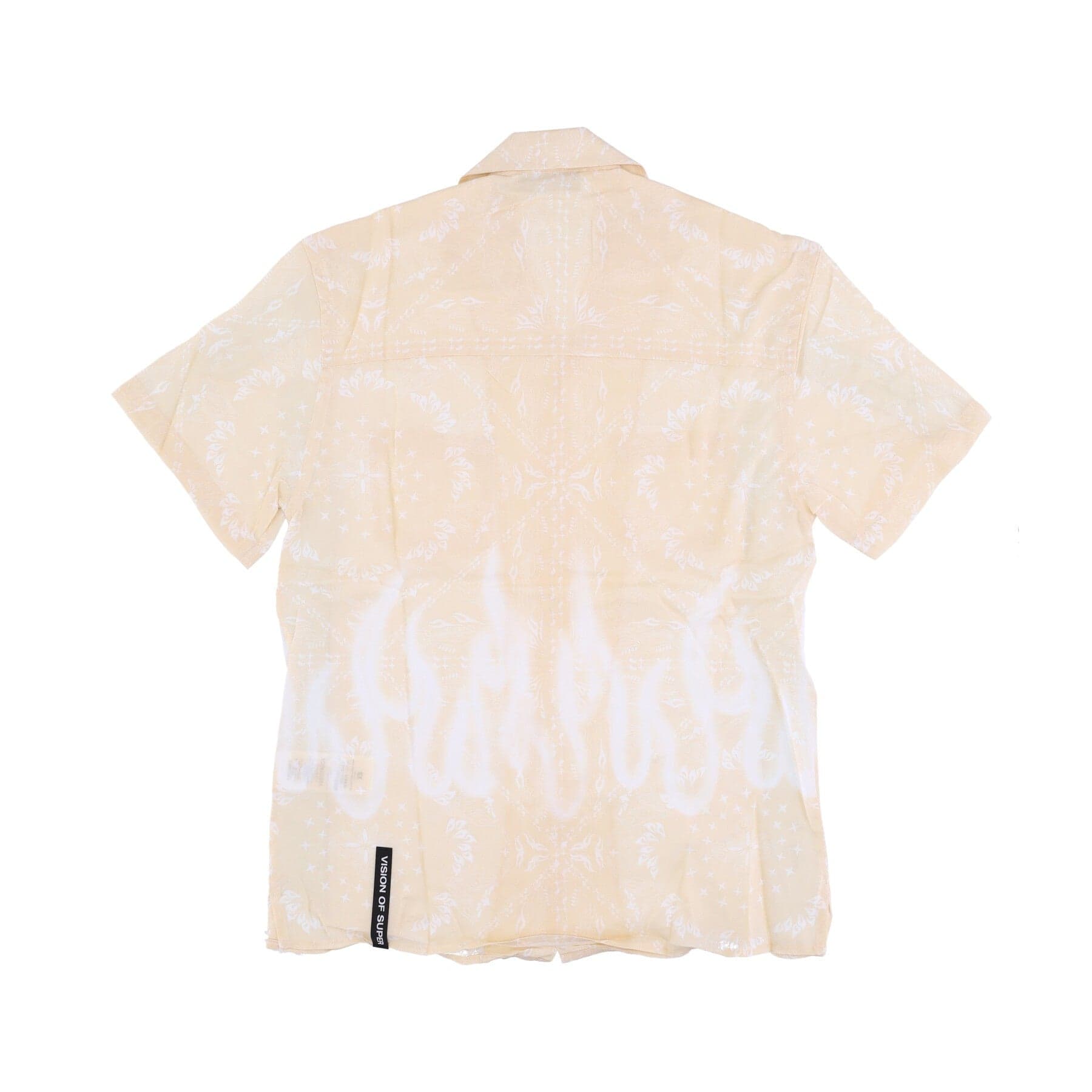 VISION OF SUPER Camicia Manica Corta Uomo Spray Flames Bandana Shirt Beige da uomo in Camicie casual Drestige - Casamassima, commercioVirtuoso.it
