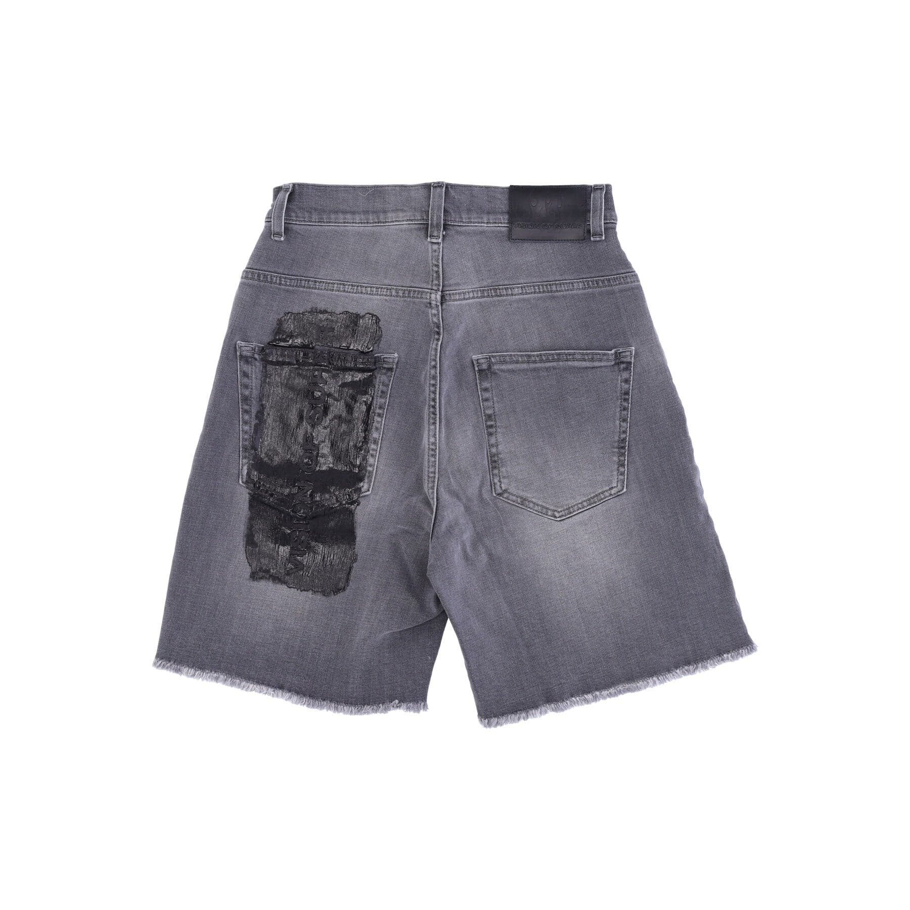 VISION OF SUPER Jeans Corto Uomo Black Coating Denim Shorts Grey da uomo in Pantaloncini Drestige - Casamassima, commercioVirtuoso.it
