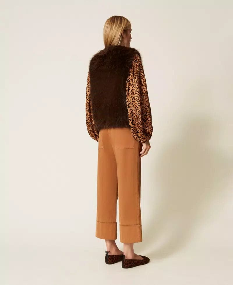 Twinset Pantalone donna cropped in bull in Pantaloni Broadway Red - Barletta, commercioVirtuoso.it