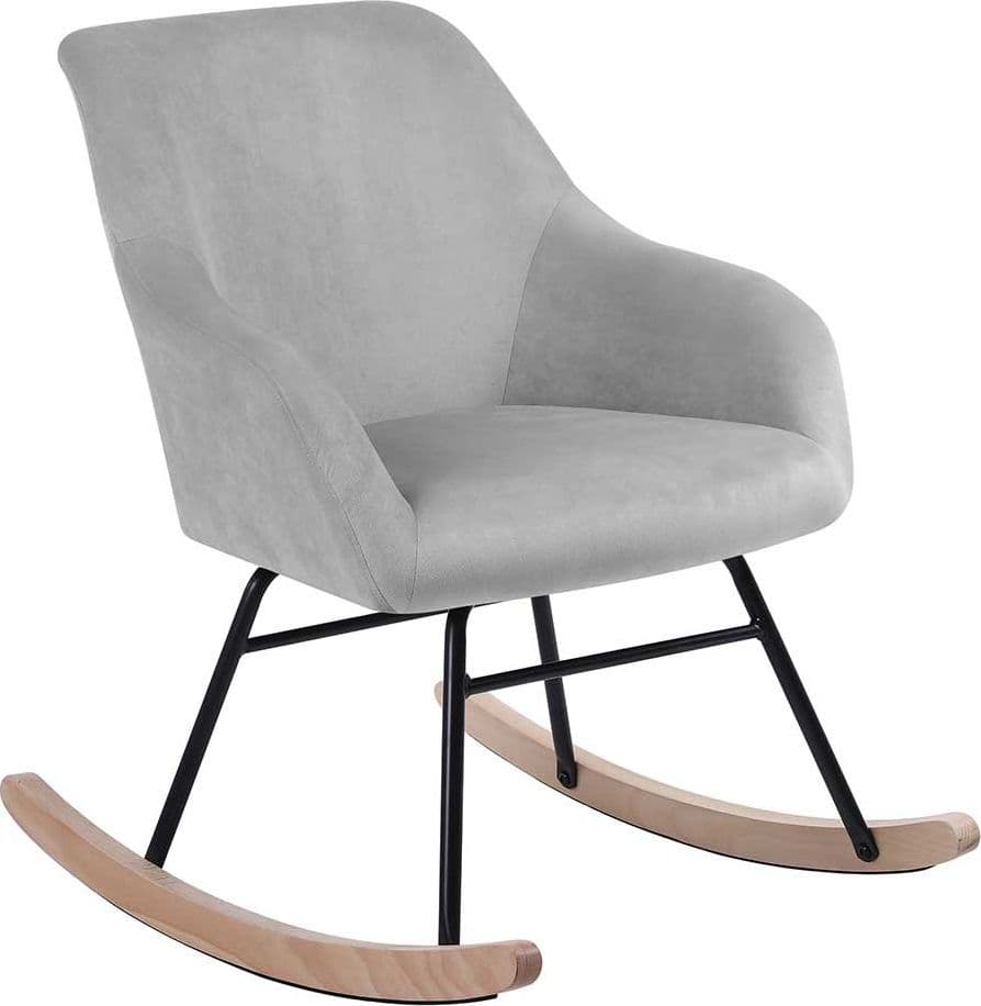 Poltrona Sedia Dondolo Relax Tessuto e Metallo Imbottita Design Moderno Grigio in Sedie a dondolo Ecoprice.it - Avellino, commercioVirtuoso.it