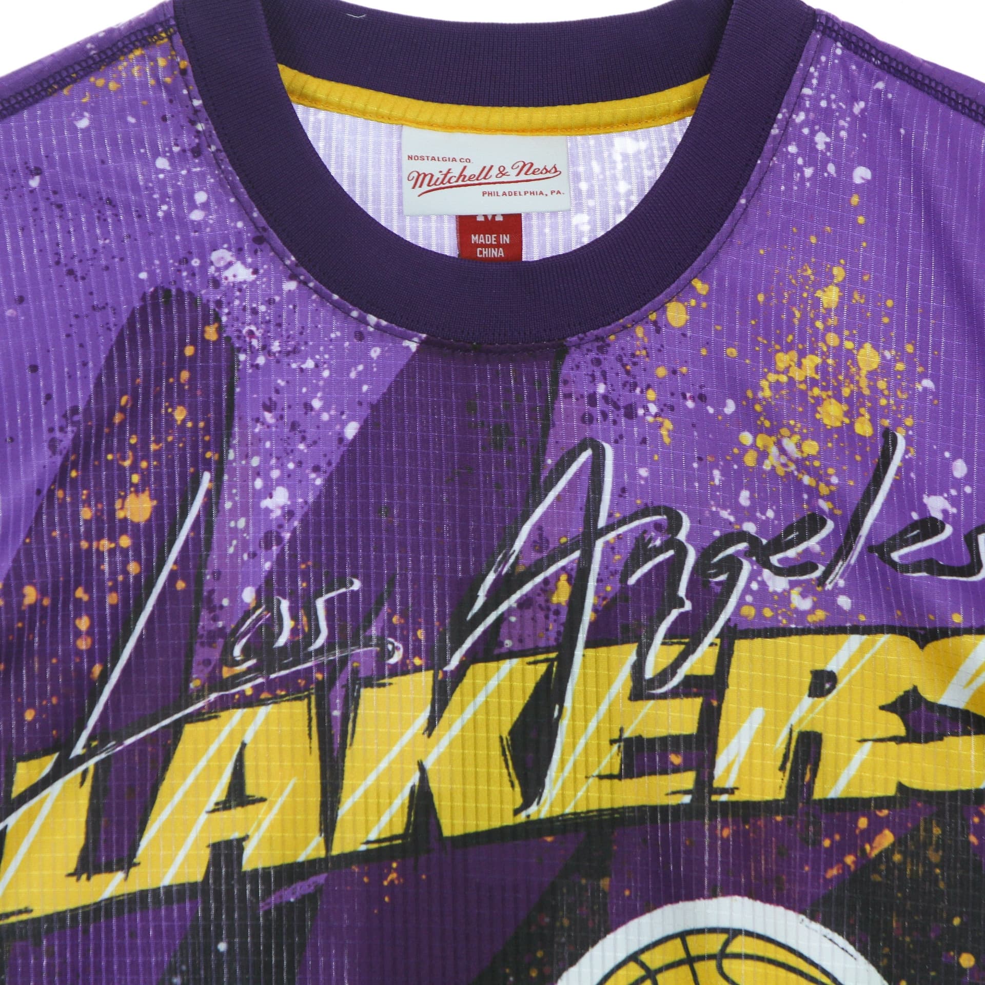 MITCHELL &amp; NESS Maglietta Manica Lunga Uomo Nba Hyper Hoops Moto L/s Hardwood Classics Loslak Dark Purple da uomo in T-Shirt Drestige - Casamassima, commercioVirtuoso.it