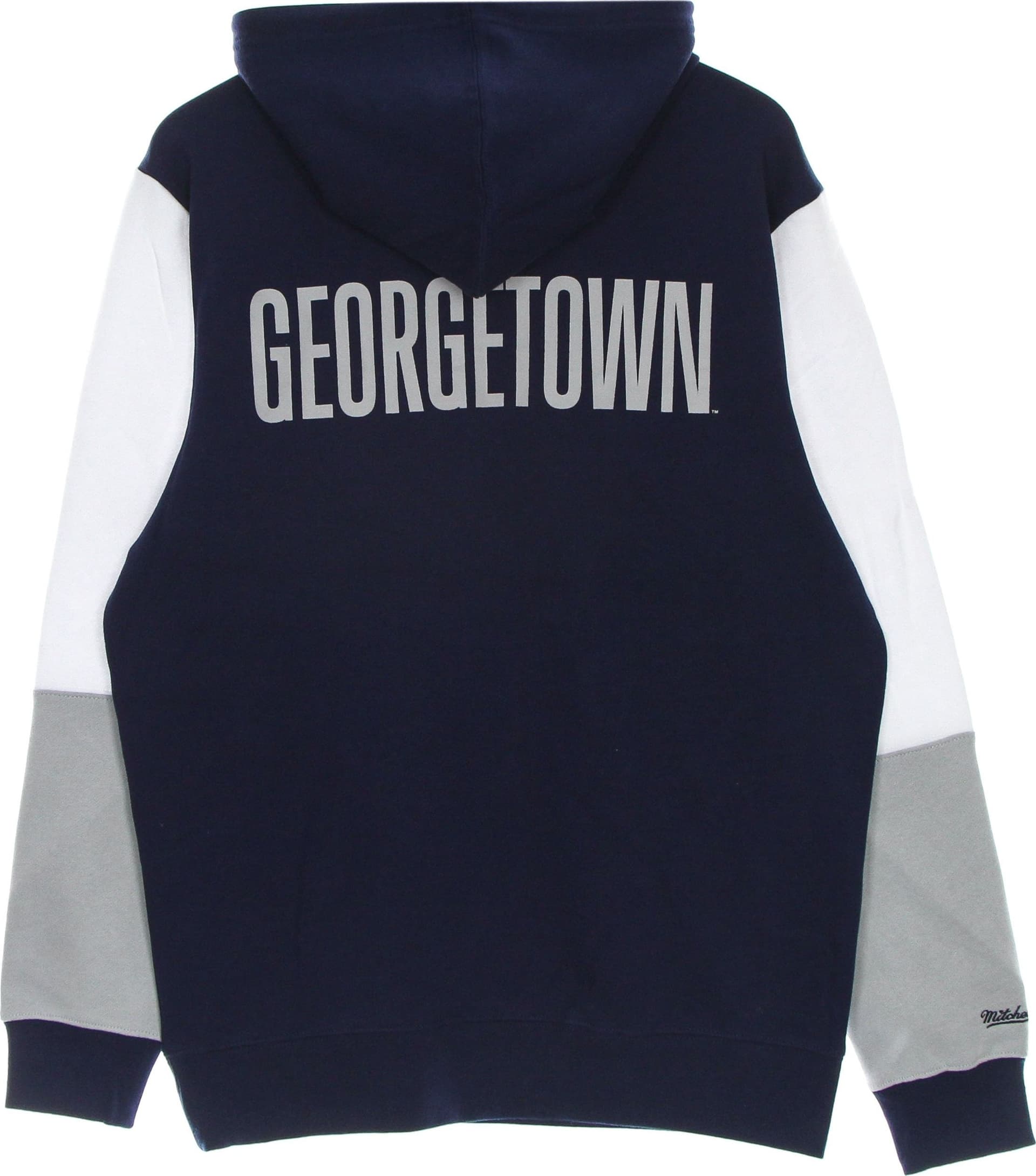 MITCHELL &amp; NESS Felpa Cappuccio Uomo Ncaa Fusion Fleece 2.0 Geohoy Navy/white da uomo in Felpe con cappuccio Drestige - Casamassima, commercioVirtuoso.it
