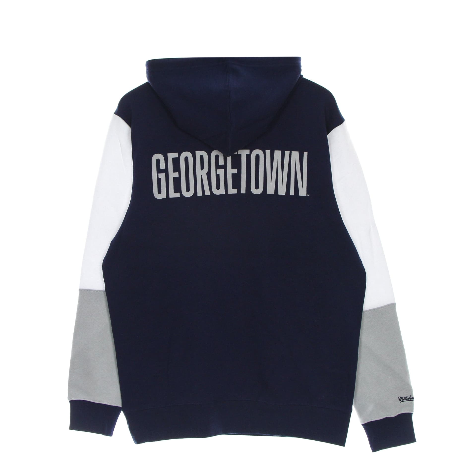 MITCHELL &amp; NESS Felpa Cappuccio Uomo Ncaa Fusion Fleece 2.0 Geohoy Navy/white da uomo in Felpe con cappuccio Drestige - Casamassima, commercioVirtuoso.it