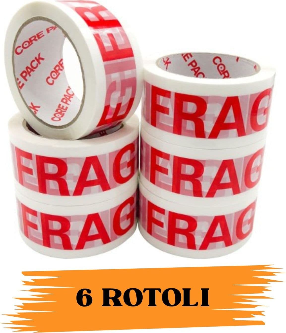 Nastro Adesivo Imballaggio FRAGILE 48mmx66m 6 Rotoli Scotch EcoPrice® in Nastro da imballo Ecoprice.it - Avellino, commercioVirtuoso.it