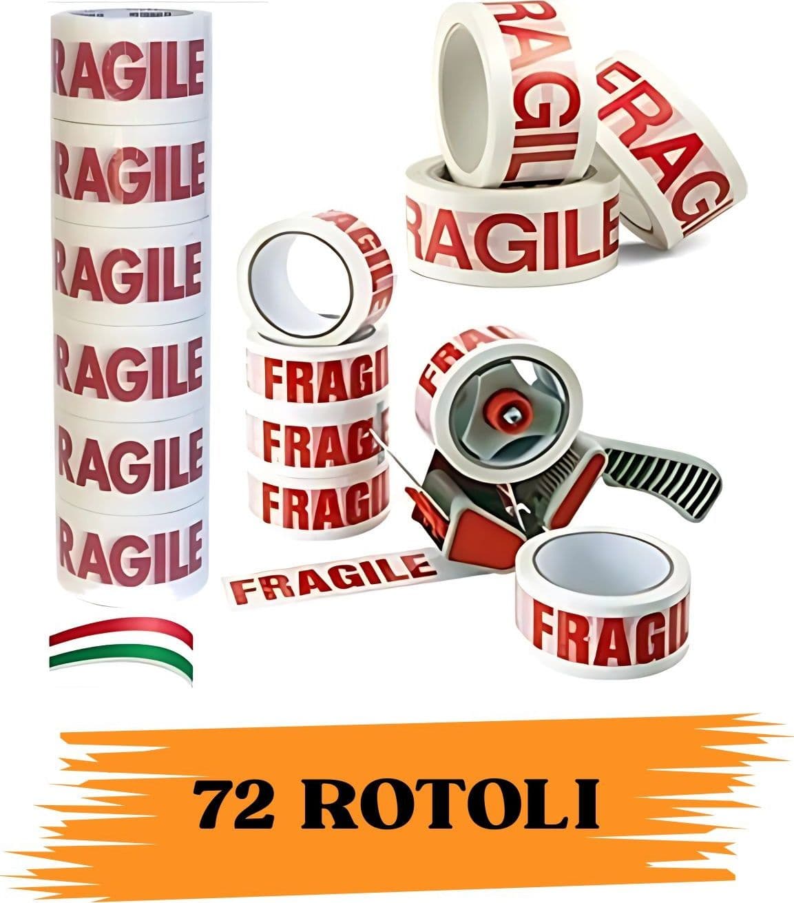 Nastro Adesivo Imballaggio FRAGILE 48mmx66m 72 Rotoli Scotch EcoPrice® in Nastro da imballo Ecoprice.it - Avellino, commercioVirtuoso.it