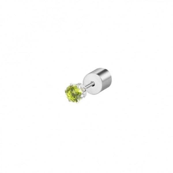 MARLU’ - OECCHINO CON ZIRCONE VERDE 3MM ACCIAIO