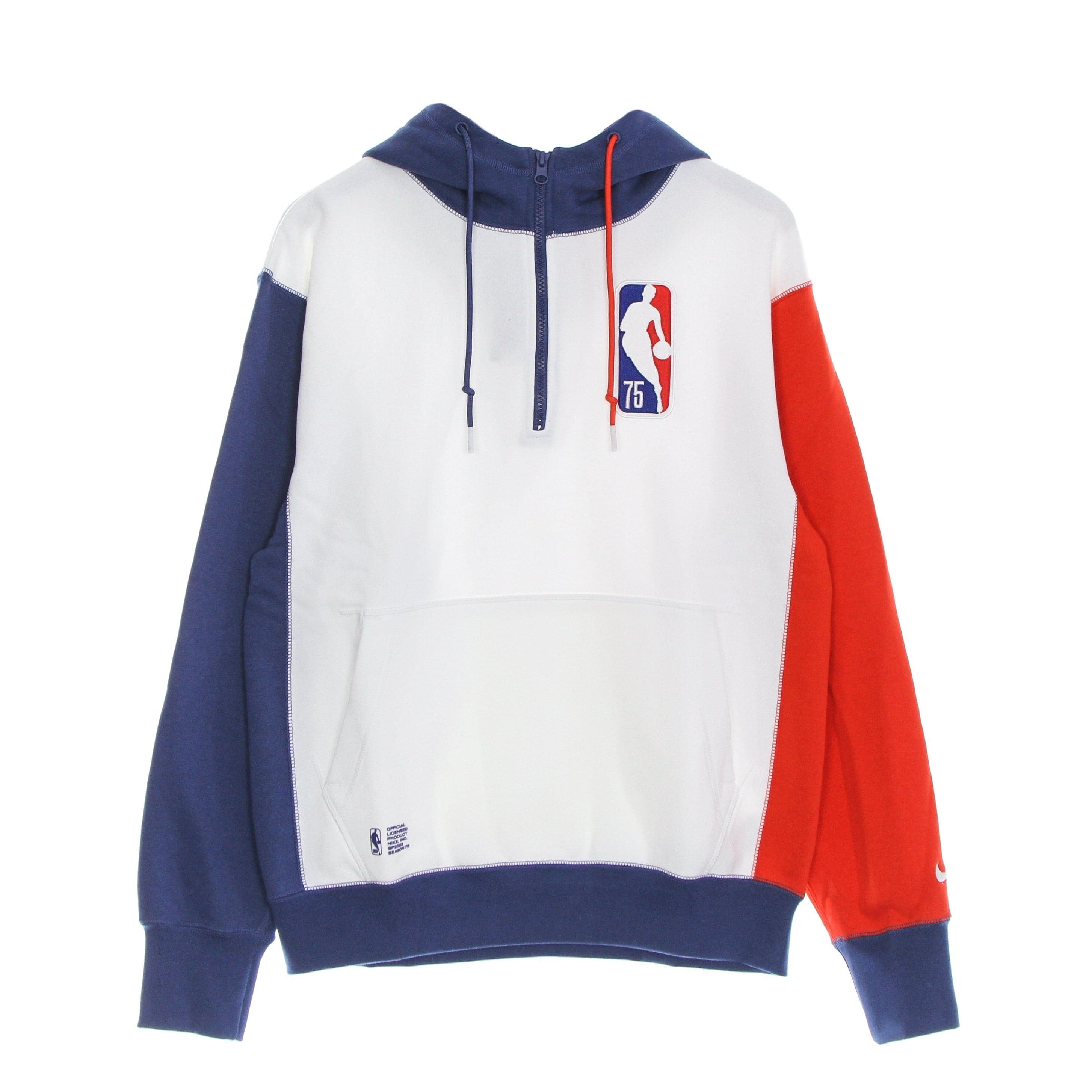 NIKE NBA Felpa Cappuccio Uomo Nba Fleece Hoodie Team 31 Courtside White da uomo