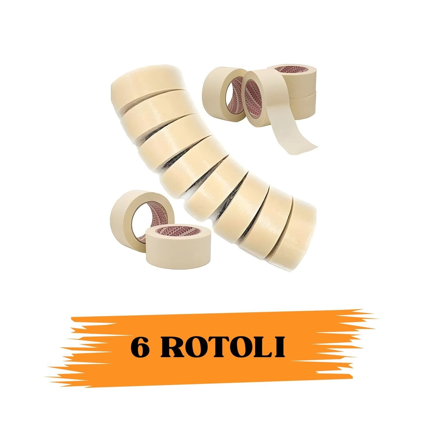 Nastro Adesivo Carta Gommata 48mmx50m 6 Rotoli EcoPrice® in Nastro per mascheratura Ecoprice.it - Avellino, commercioVirtuoso.it