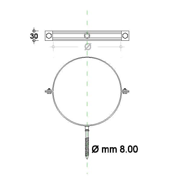 Collare in rame da 180mm per fissaggio e bloccaggio a muro in Golfari Aloiserw.com - Altomonte, commercioVirtuoso.it