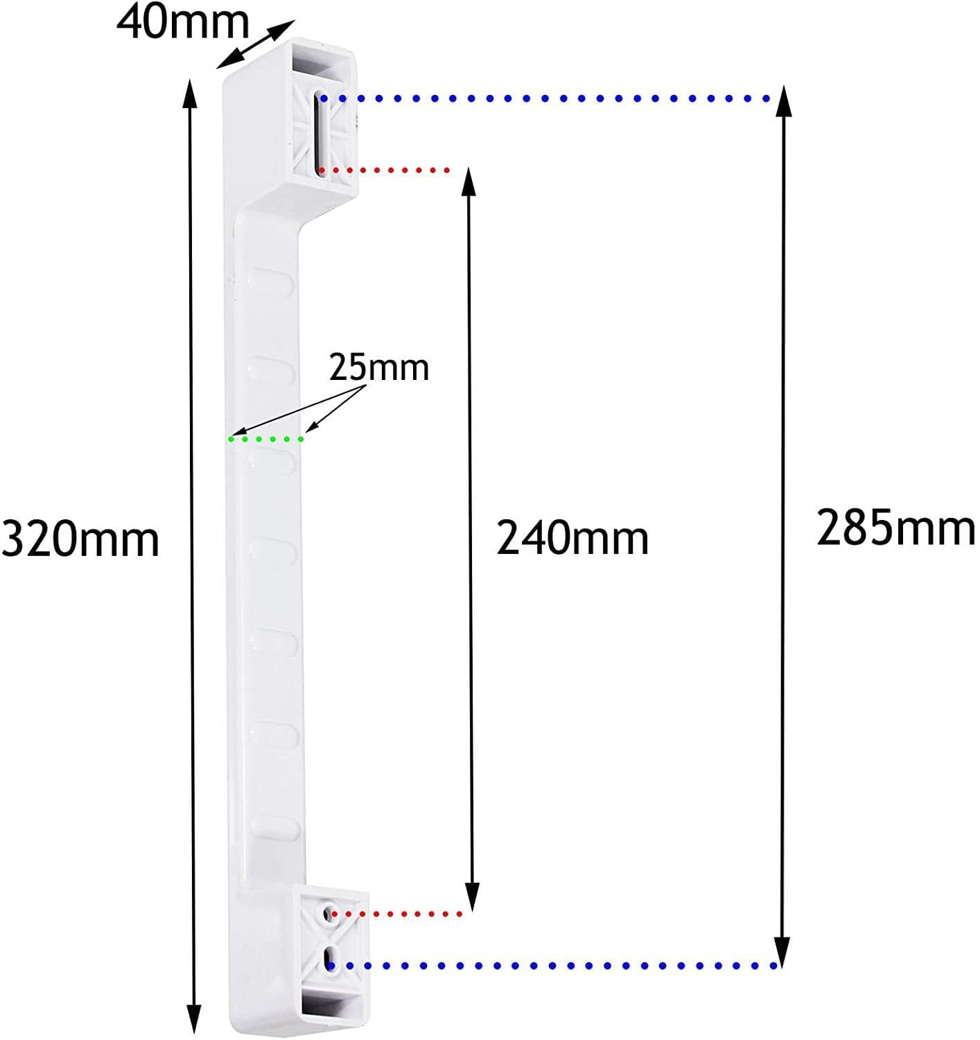 MANIGLIA CONGELATORE UNIVERSALE FORI REGOLABILE DA 240 A 280MM LUNGA CM 32 MF1 in prodotto EuroStore07 - Alatri, commercioVirtuoso.it
