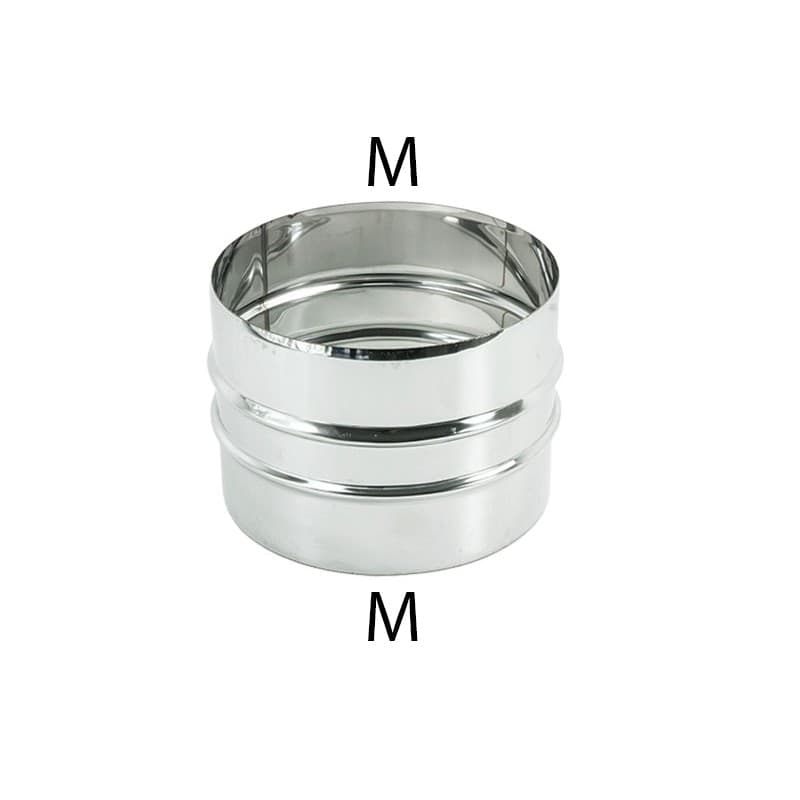 Manicotto MM da 180mm giunzione raccordo a doppio bicchiere inox AISI 304 in Impianti di scarico Aloiserw.com - Altomonte, commercioVirtuoso.it