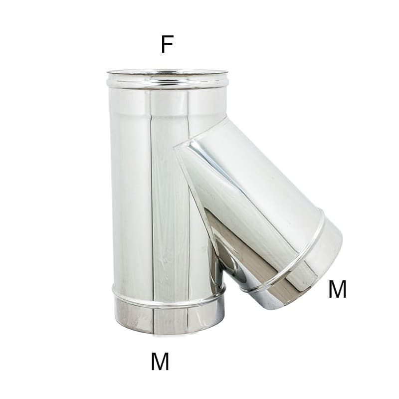 Raccordo inox a Y braga a 135° MF da 180mm codino M AISI 304 in Tubi di scarico Aloiserw.com - Altomonte, commercioVirtuoso.it
