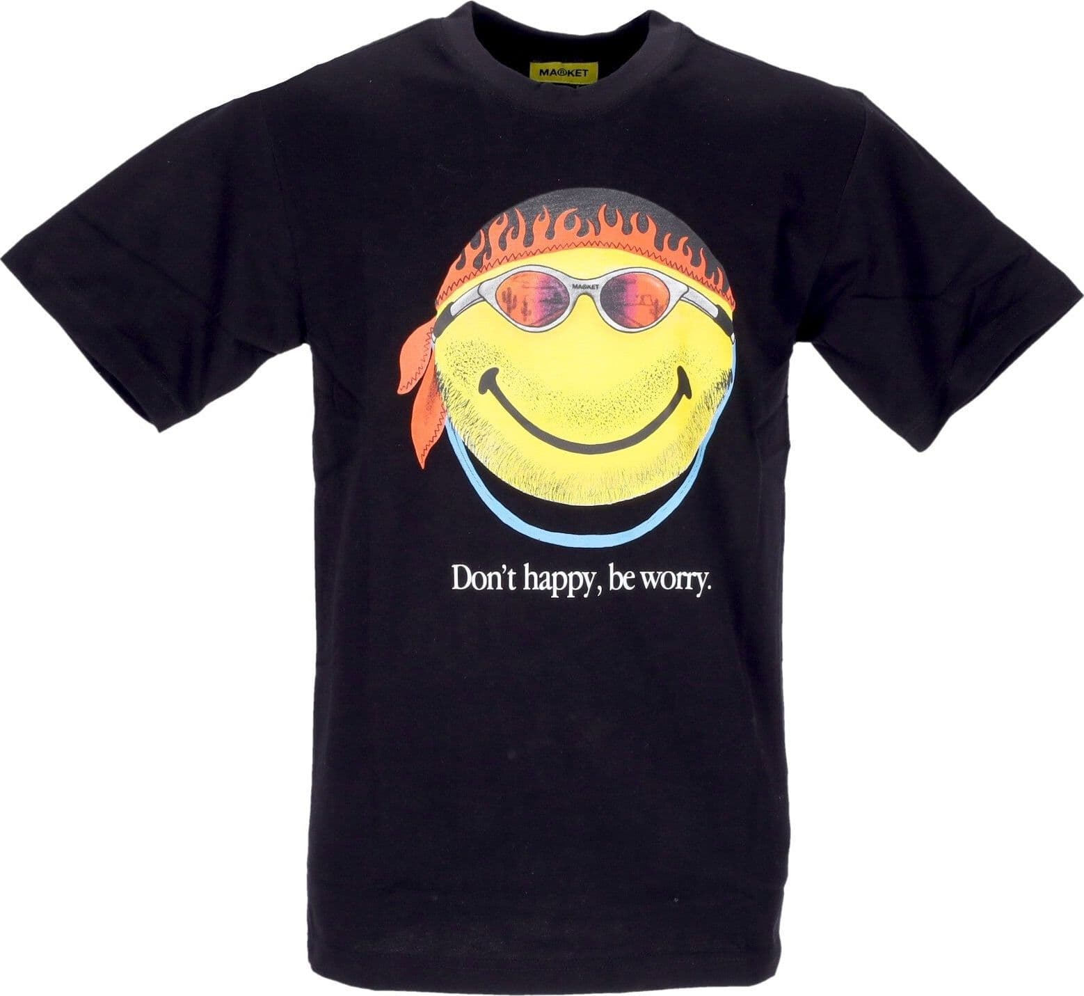 MARKET Maglietta Uomo Don't Happy Be Worry Tee X Smiley Black da uomo in T-shirt Drestige - Casamassima, commercioVirtuoso.it