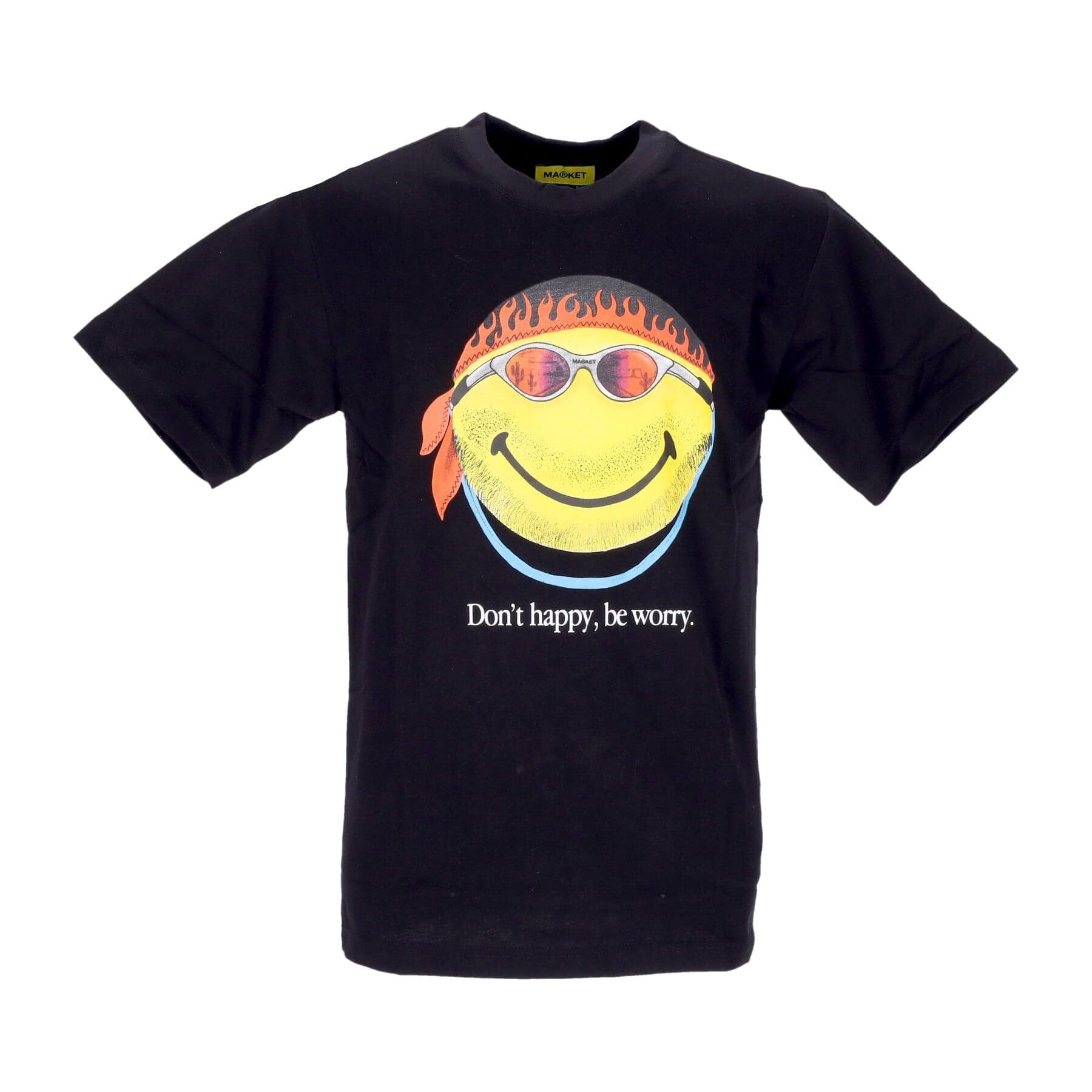 MARKET Maglietta Uomo Don't Happy Be Worry Tee X Smiley Black da uomo in T-shirt Drestige - Casamassima, commercioVirtuoso.it