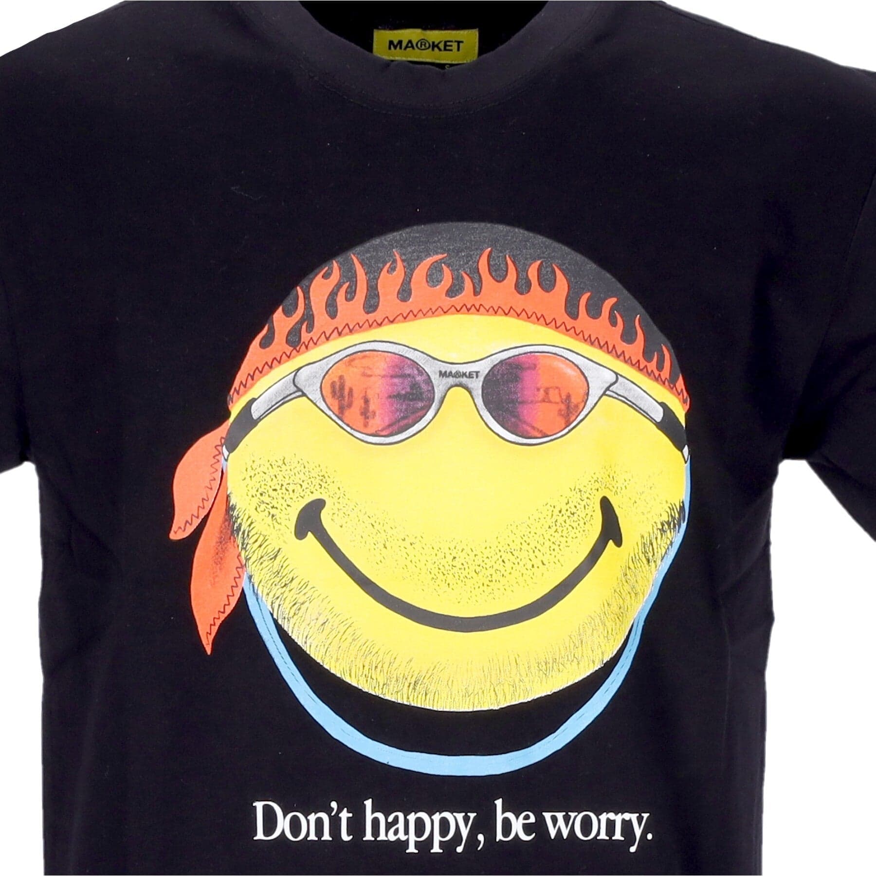 MARKET Maglietta Uomo Don't Happy Be Worry Tee X Smiley Black da uomo in T-shirt Drestige - Casamassima, commercioVirtuoso.it