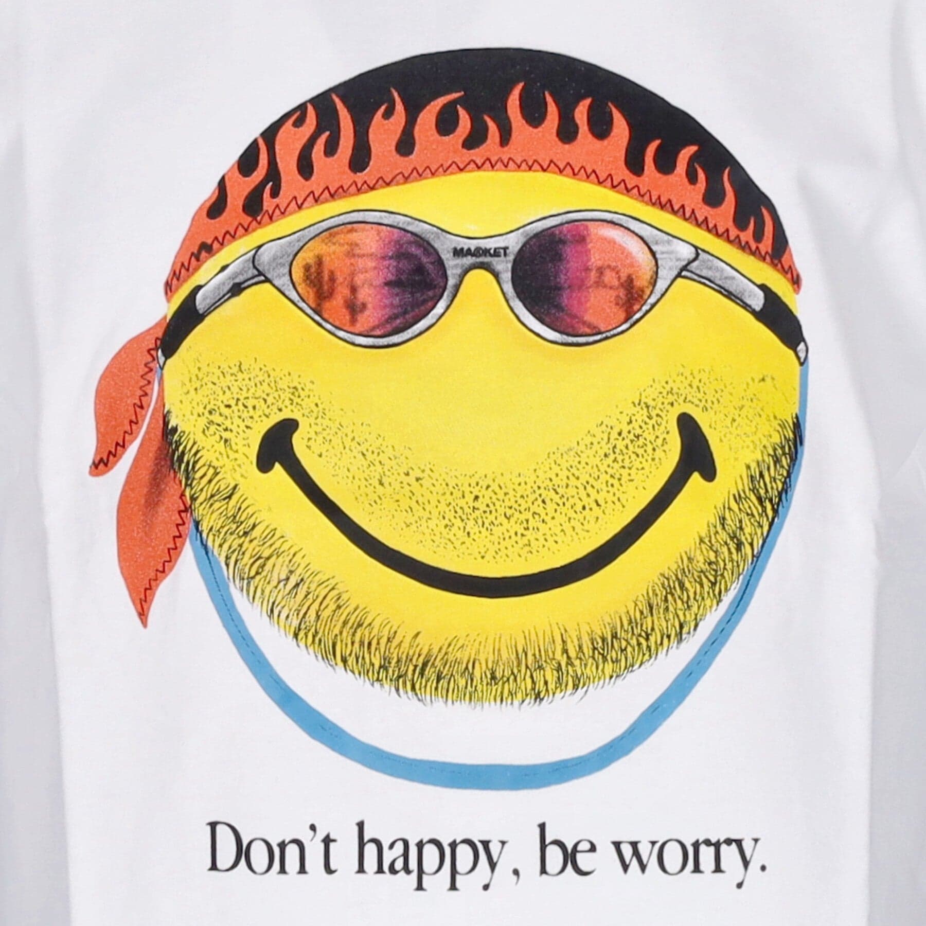 MARKET Maglietta Uomo Don't Happy Be Worry Tee X Smiley White da uomo in T-shirt Drestige - Casamassima, commercioVirtuoso.it