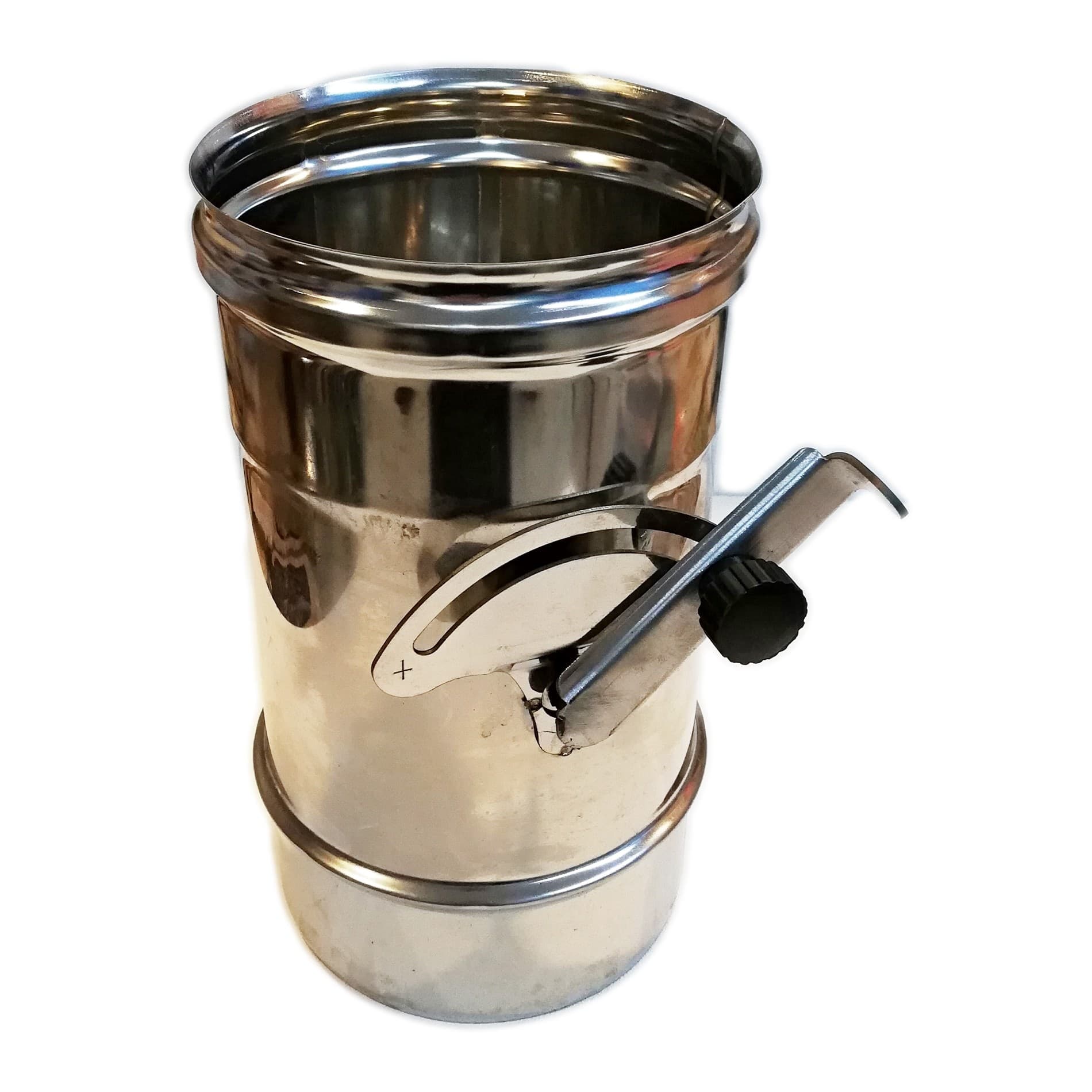 Manicotto MF inox AIR AISI 304 da 150mm con valvola manuale e chiusura quasi totale