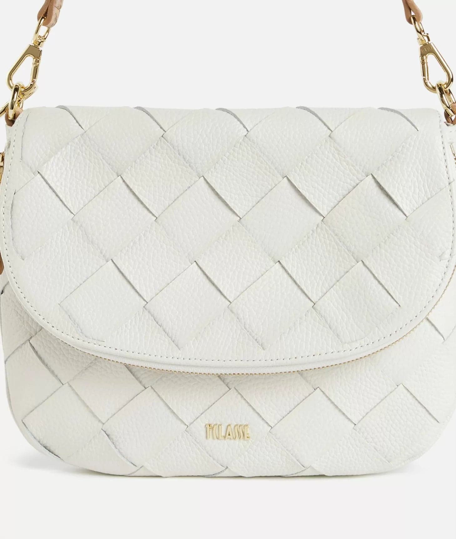1^ Classe Borsa donna Pura Leather sottospalla con patta Avorio