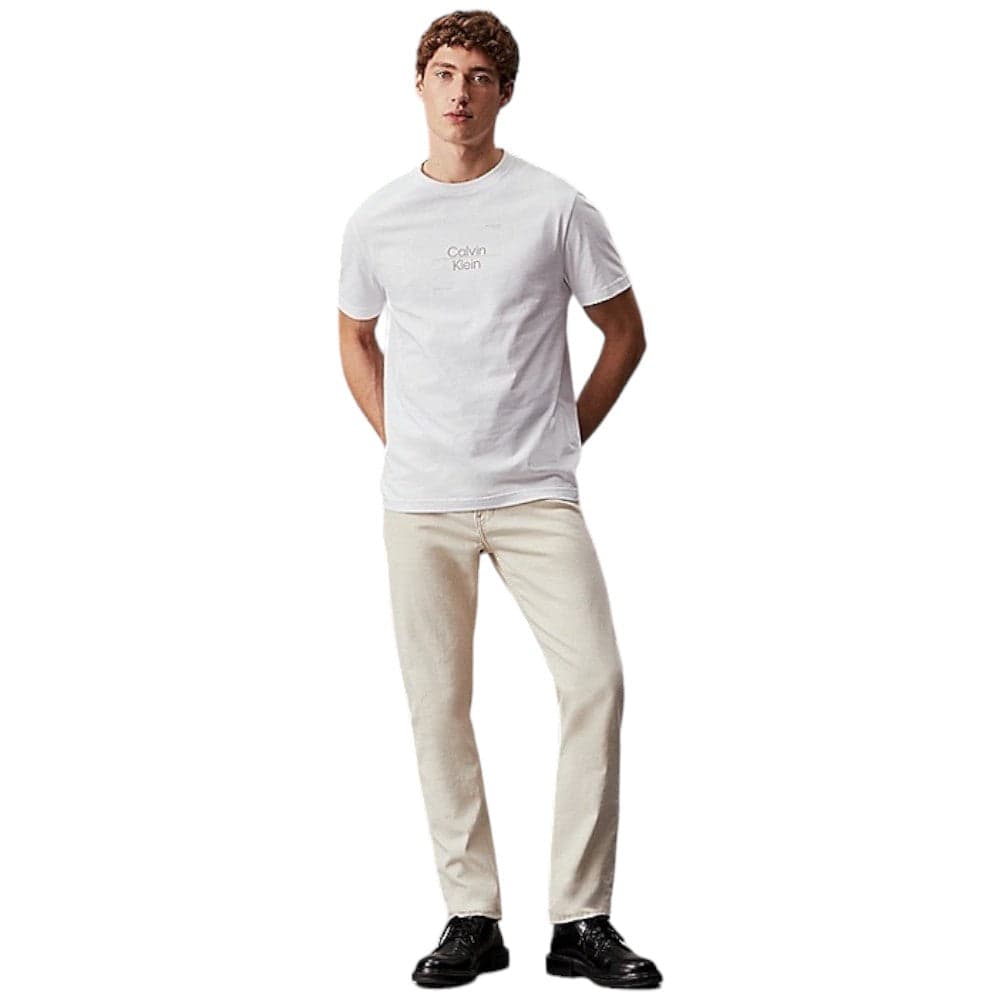 Calvin Klein t-shirt bianca optic line logo K10K112489 T-shirt Calvin Klein