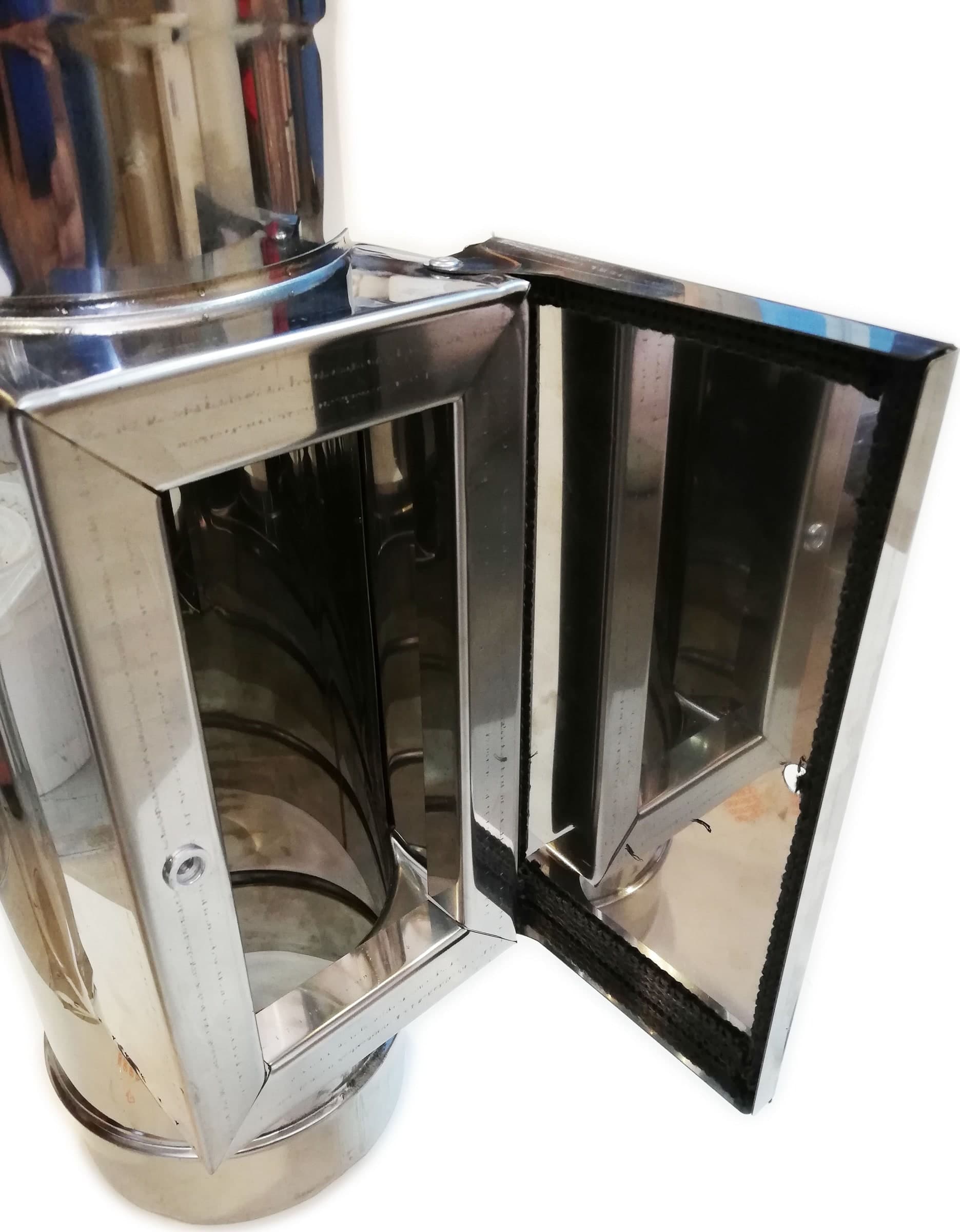 Modulo raccolta incombusti da 100mm in acciaio inox 5 decimi AISI 304 in prodotto Aloiserw.com - Altomonte, commercioVirtuoso.it