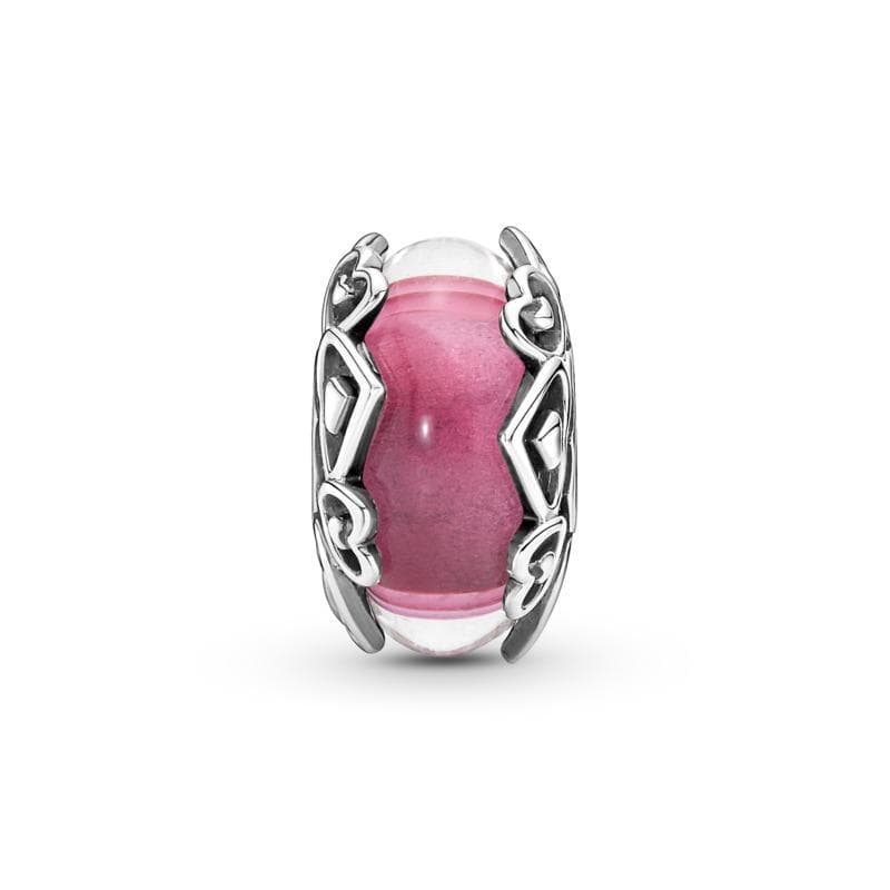PANDORA - Charm Vetro di Murano Rosa con Cuori in Bead Charm Alba Gioielli - Casoria, commercioVirtuoso.it