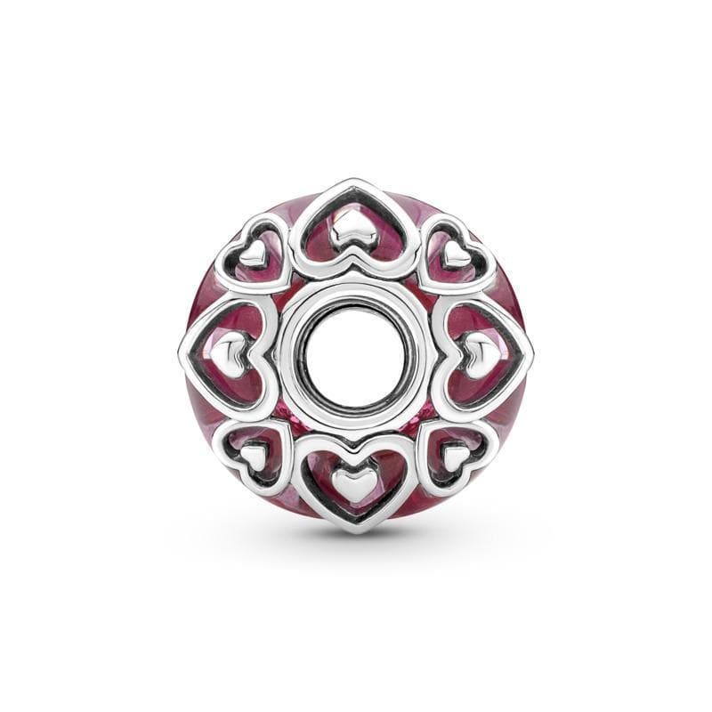 PANDORA - Charm Vetro di Murano Rosa con Cuori in Bead Charm Alba Gioielli - Casoria, commercioVirtuoso.it