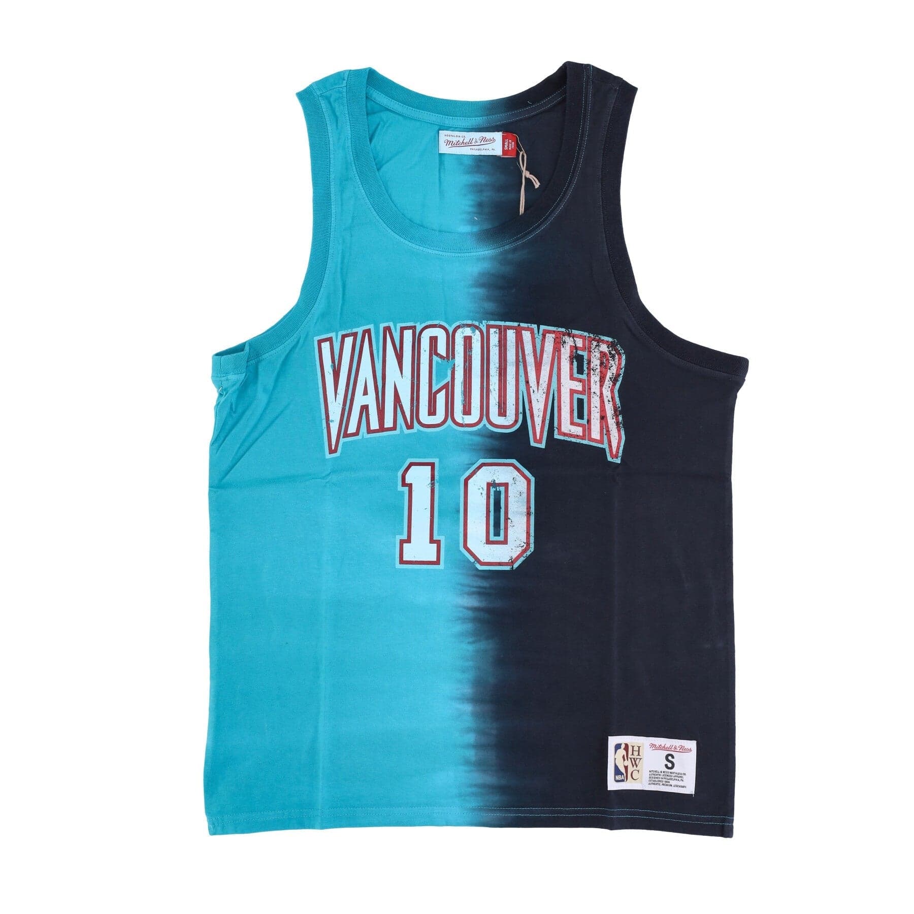 MITCHELL &amp; NESS Canotta Uomo Nba Vertical Tie Dye Tank Hardwood Classics No 10 Mike Bibby Vangri Original Team Colors