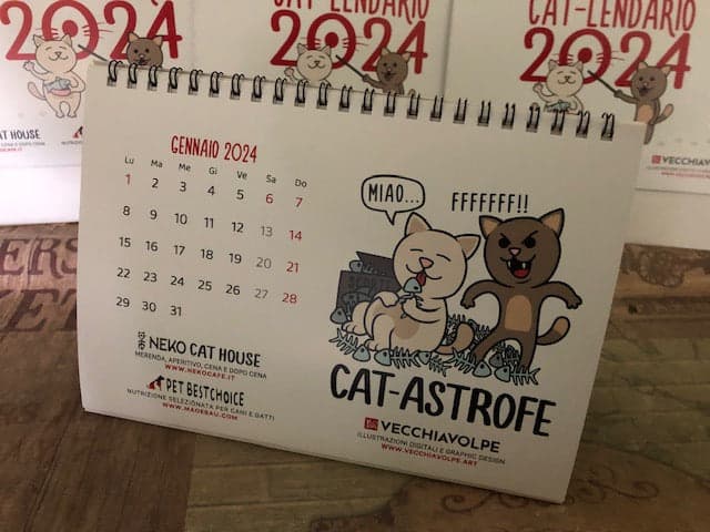 CAT-LENDARIO 2024 NEKO CAfE' in Calendari da muro Petbestchoice - Loreo, commercioVirtuoso.it