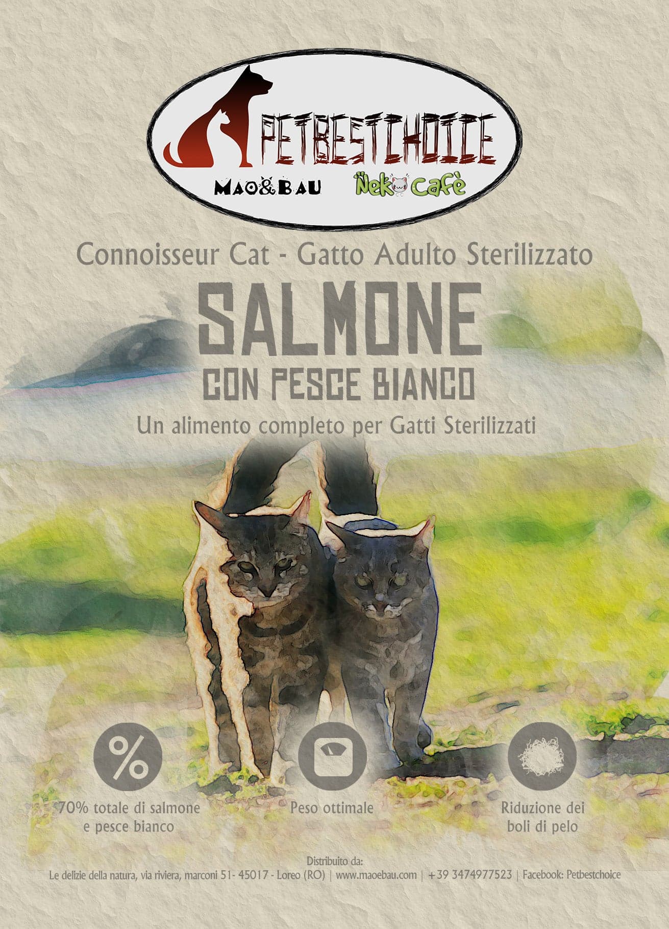 PETBESTCHOICE LInea Salute Platino Sterilizzato/Senior Salmone & Pesce Bianco in Secco Petbestchoice - Loreo, commercioVirtuoso.it