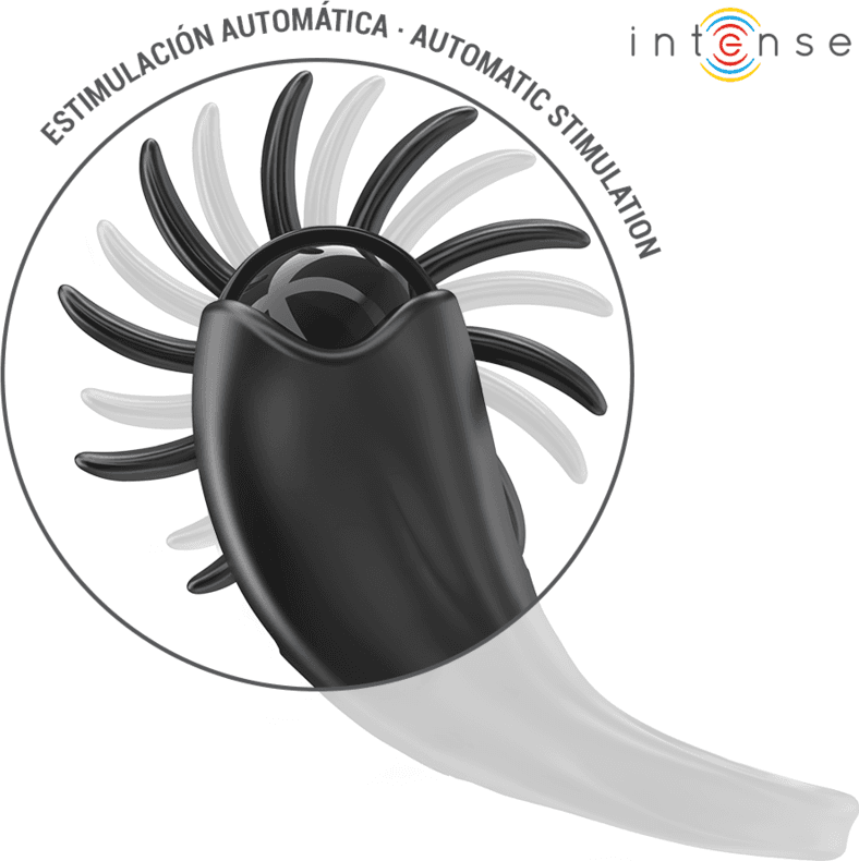 INTENSE - MABEL ANELLO VIBRANTE 10 VIBRAZIONI CON STIMOLATORE CLITORIDEO NERO in prodotto Desideria Shop - Latina, commercioVirtuoso.it