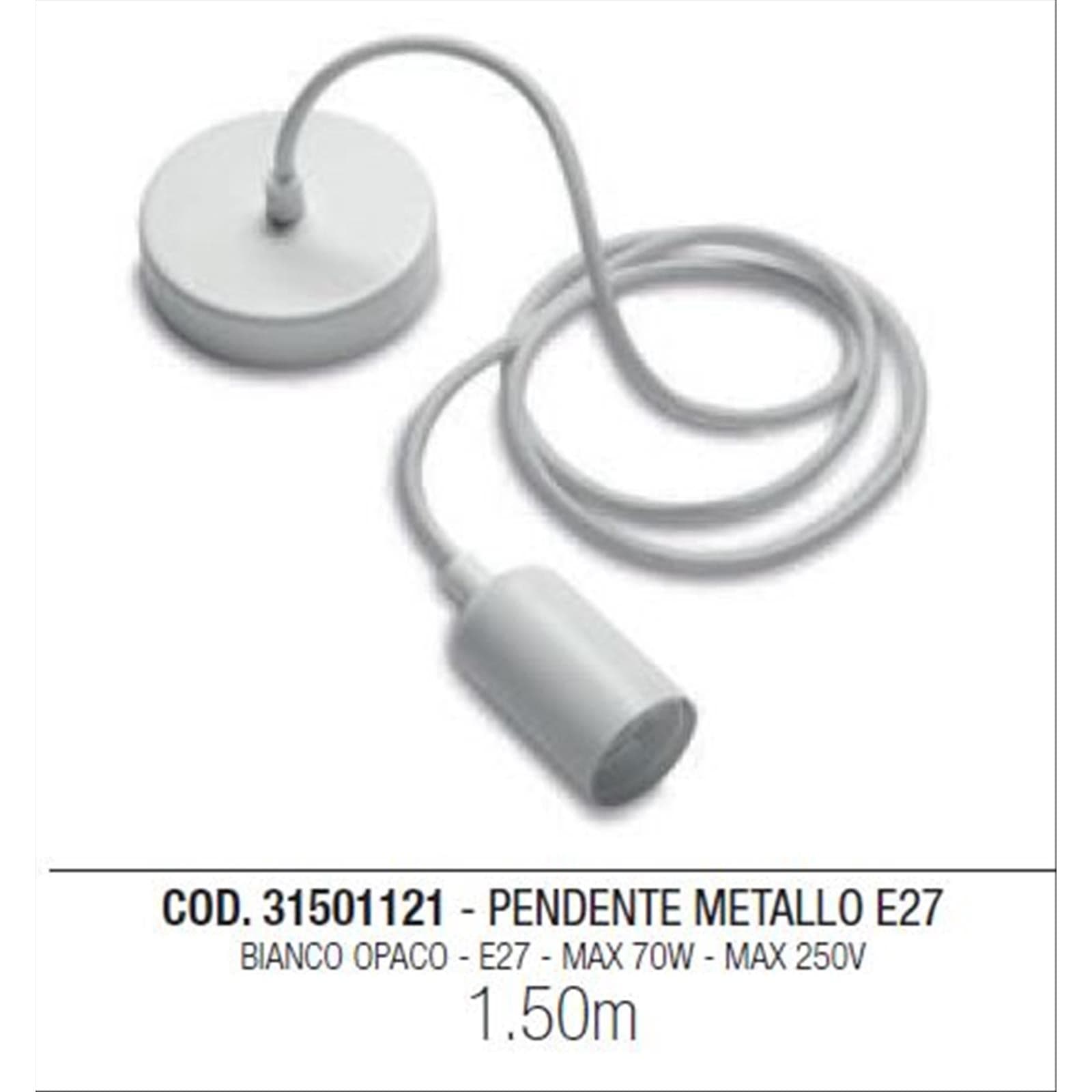 Sospensione metallica portalampada vintage retro' cavo telato lampadina - 5