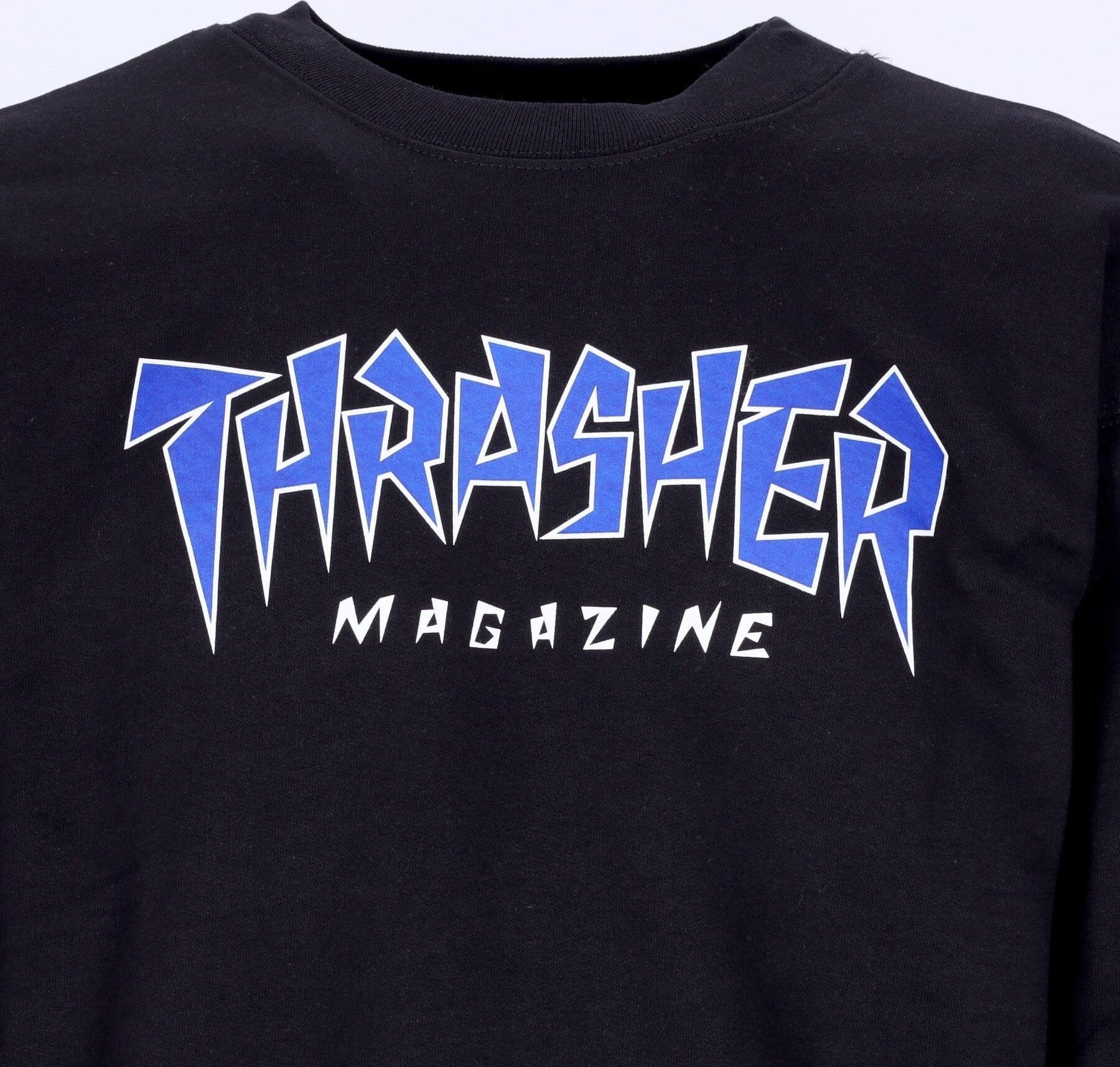 THRASHER Felpa Girocollo Uomo Jagged Logo Crewneck Black/blue da uomo in Felpe senza cappuccio Drestige - Casamassima, commercioVirtuoso.it