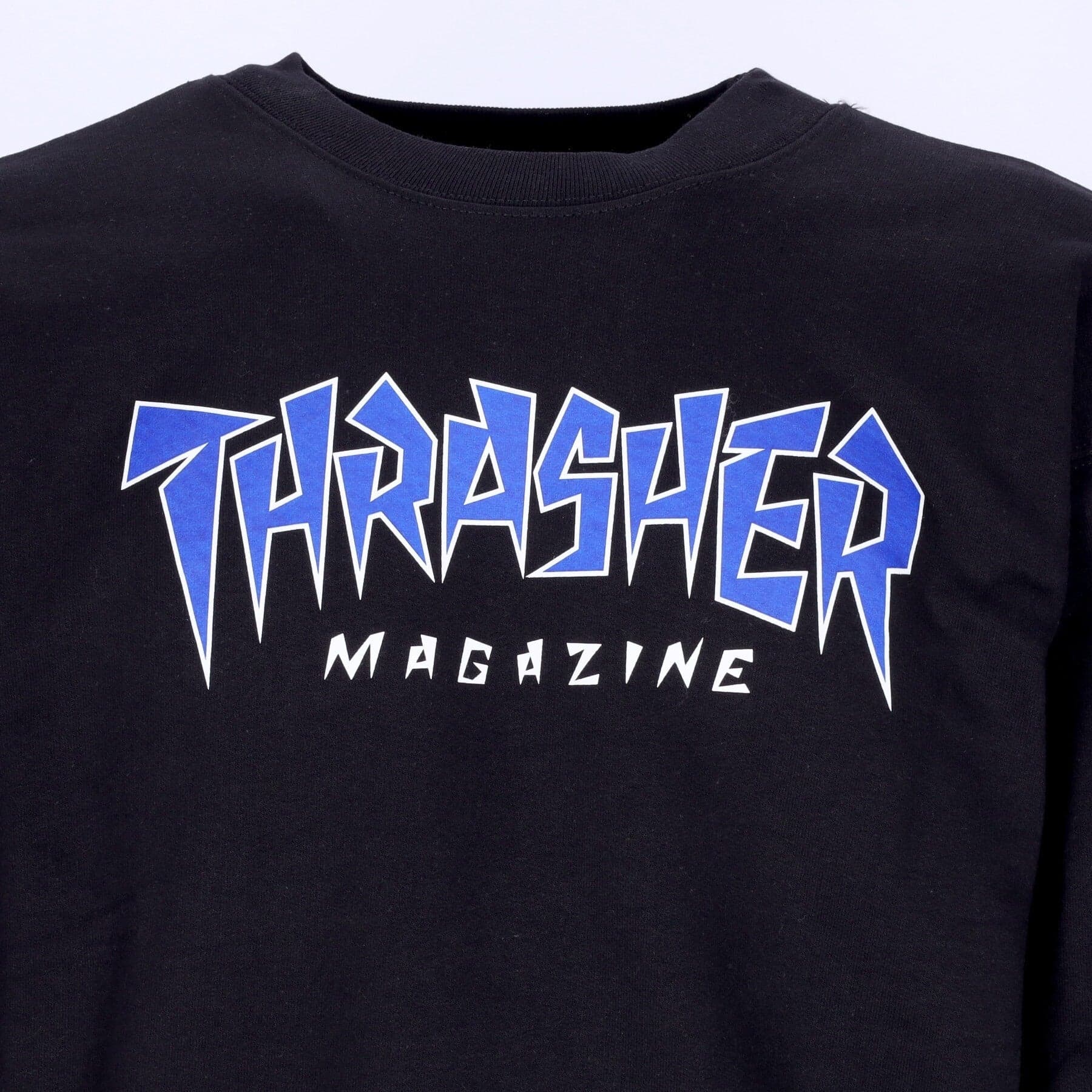 THRASHER Felpa Girocollo Uomo Jagged Logo Crewneck Black/blue da uomo in Felpe senza cappuccio Drestige - Casamassima, commercioVirtuoso.it