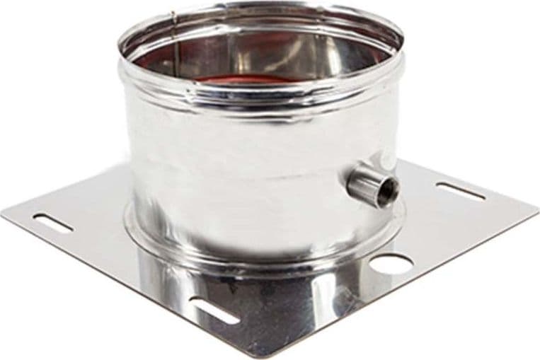 Piastra di base da 200mm in acciaio inox AISI 304 con spurgo