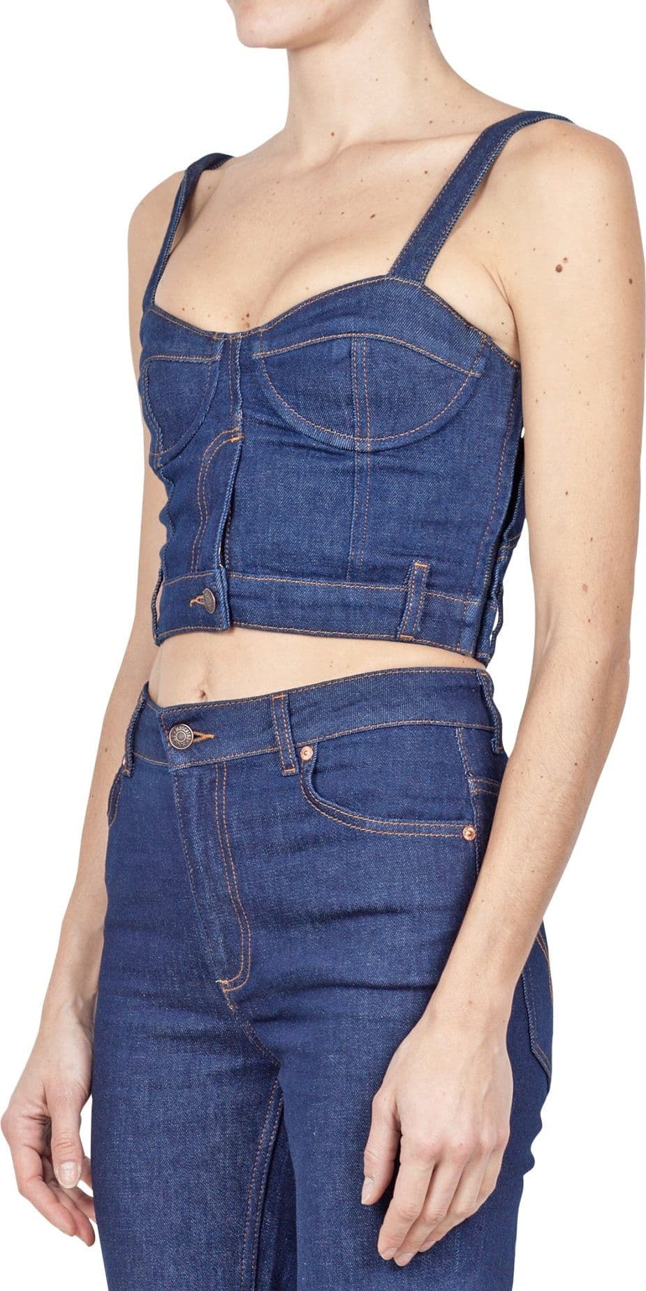 MO5CH1NO JEANS - MOSCHINO MO5CH1NO JEANS - Moschino - Crop top - 430111 - Denim da donna in Pantaloni Drestige - Casamassima, commercioVirtuoso.it