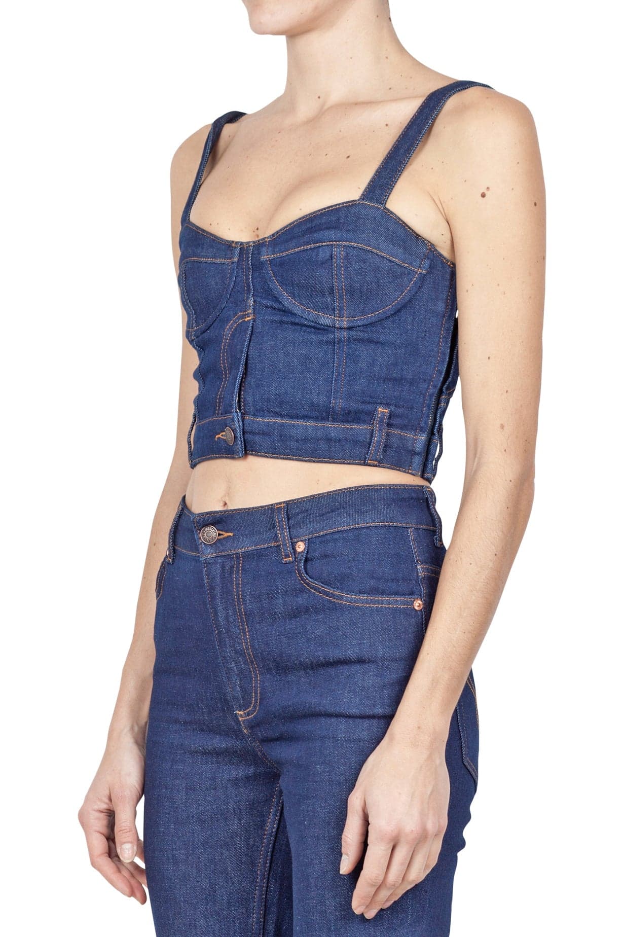 MO5CH1NO JEANS - MOSCHINO MO5CH1NO JEANS - Moschino - Crop top - 430111 - Denim da donna in Pantaloni Drestige - Casamassima, commercioVirtuoso.it