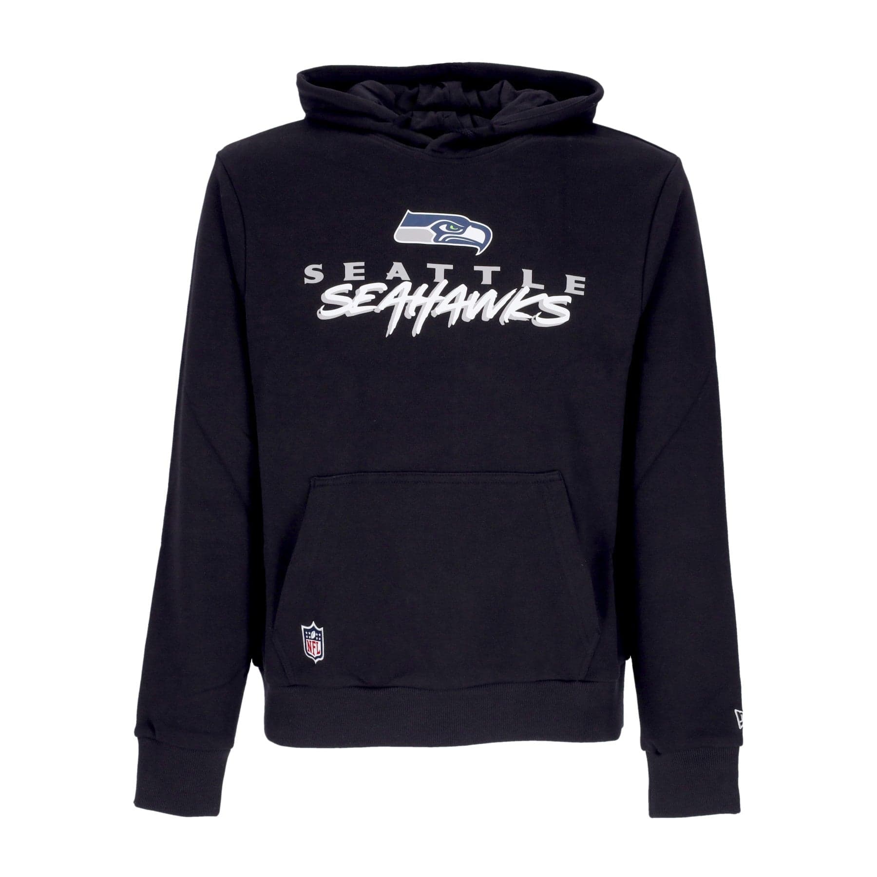 NEW ERA Felpa Cappuccio Uomo Nfl Script Team Hoody Seasea Black/obsidian Blue da uomo