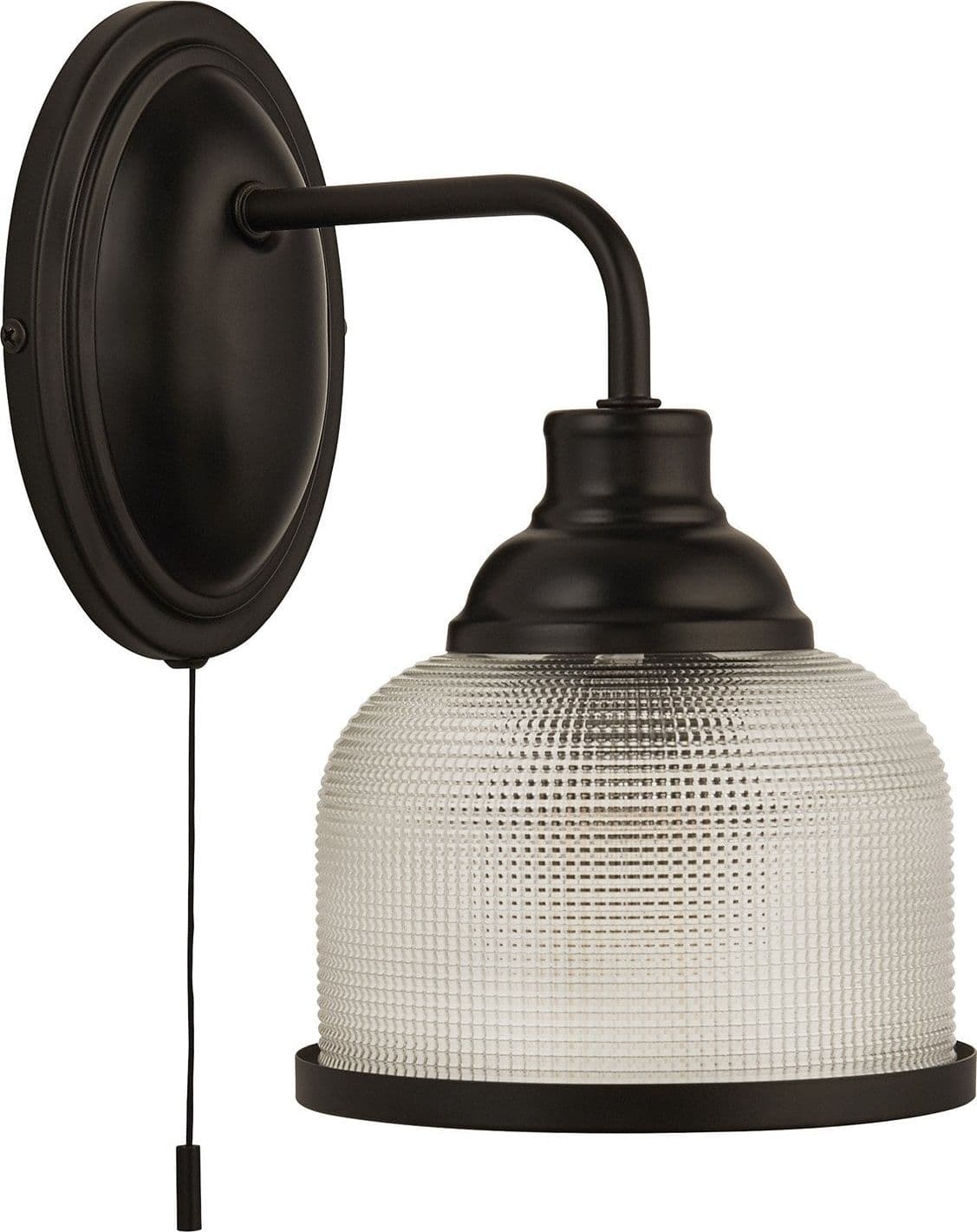 Applique Contemporanea Highworth Acciaio Nero Trasparente 1 Luce E27 in Lampade da parete LuceArt - Montecorvino Pugliano, commercioVirtuoso.it