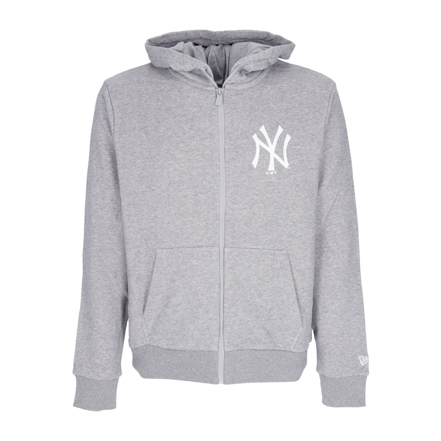 NEW ERA Felpa Cappuccio Zip Uomo Mlb League Essential Fz Neyyan Heather Graphite/white da uomo