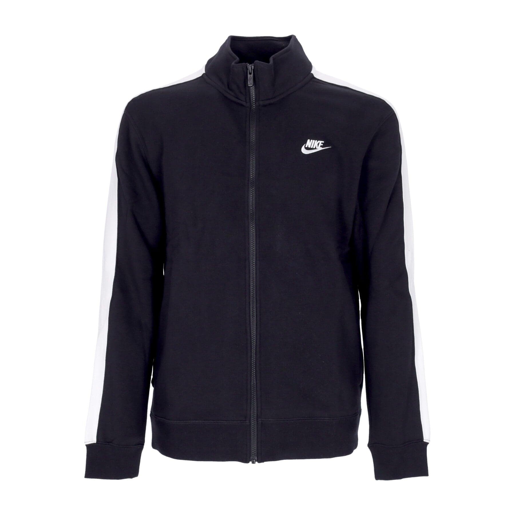 Nike Felpa Collo Alto Uomo Sportswear Club Bb Track Jacket Black/white/black/white da uomo