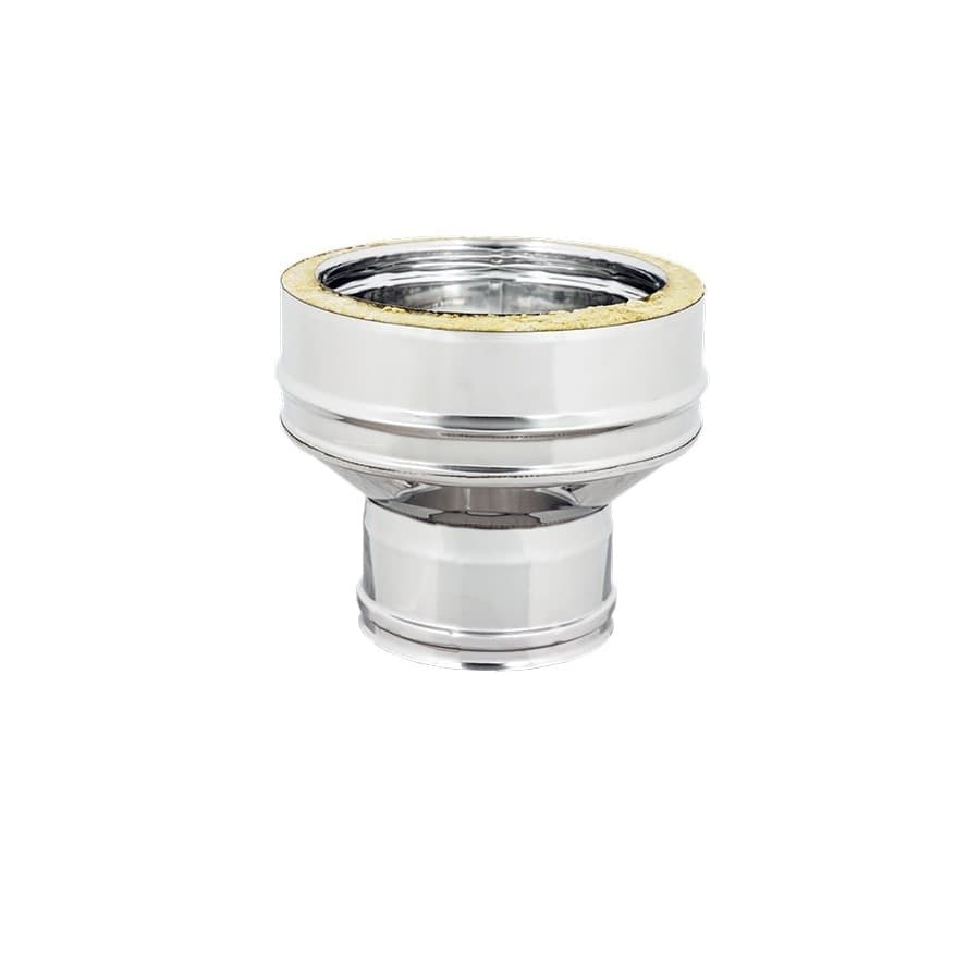 Aumento inox doppia parete da Di 130 - De 180 mm a Di 150 - De 200 mm